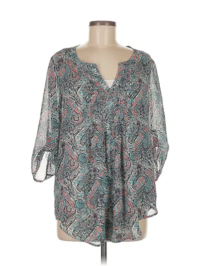 Pre-owned Daniel Rainn 3/4 Sleeve Blouse In Blue