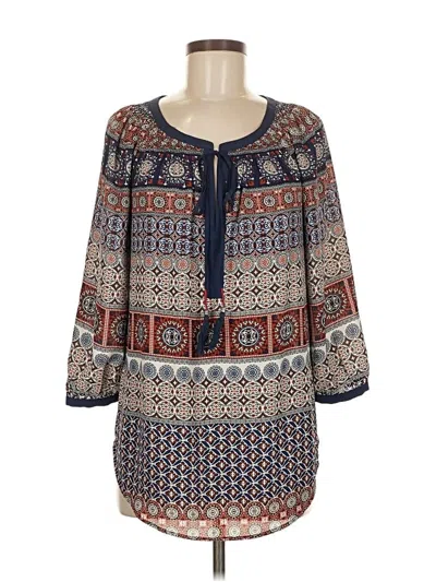 Pre-owned Daniel Rainn 3/4 Sleeve Blouse In Blue