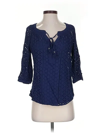 Pre-owned Daniel Rainn 3/4 Sleeve Blouse In Blue