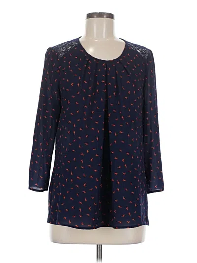 Pre-owned Daniel Rainn 3/4 Sleeve Blouse In Blue