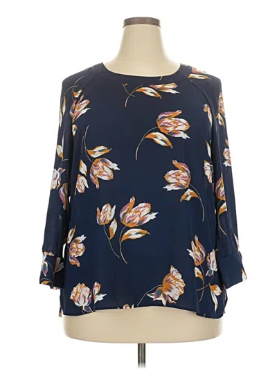 Pre-owned Daniel Rainn 3/4 Sleeve Blouse In Blue