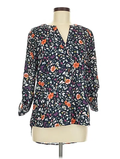Pre-owned Daniel Rainn 3/4 Sleeve Blouse In Blue