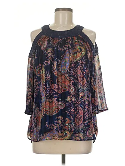 Pre-owned Daniel Rainn 3/4 Sleeve Blouse In Blue