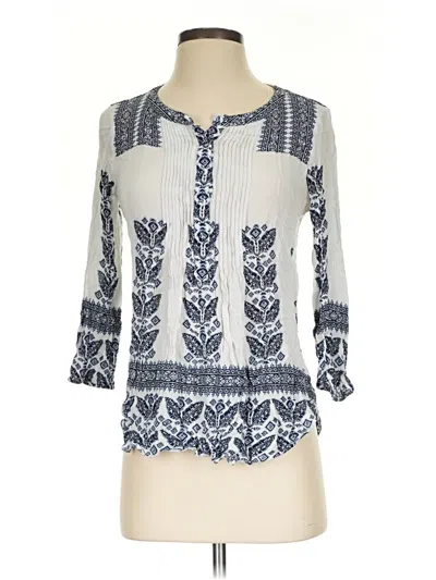 Pre-owned Daniel Rainn 3/4 Sleeve Blouse In Blue