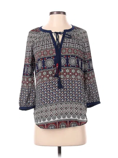 Pre-owned Daniel Rainn 3/4 Sleeve Blouse In Blue