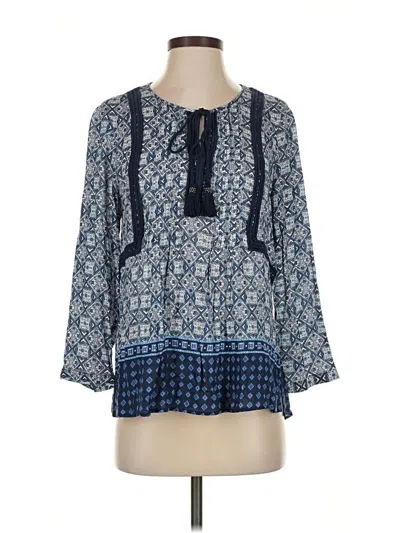 Pre-owned Daniel Rainn 3/4 Sleeve Blouse In Blue