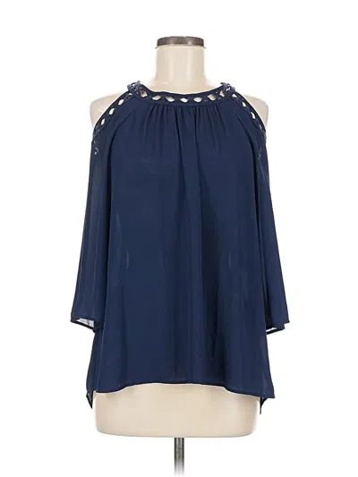Pre-owned Daniel Rainn 3/4 Sleeve Blouse In Blue