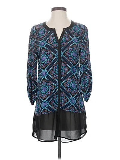 Pre-owned Daniel Rainn 3/4 Sleeve Blouse In Blue