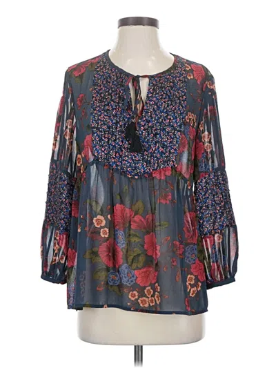 Pre-owned Daniel Rainn 3/4 Sleeve Blouse In Blue