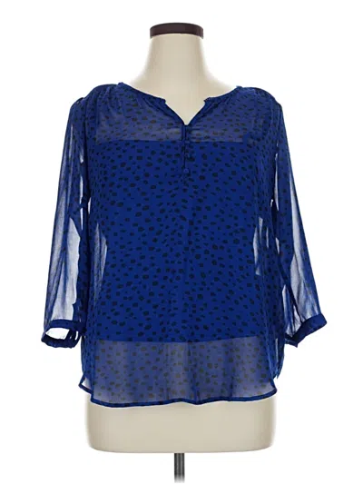 Pre-owned Daniel Rainn 3/4 Sleeve Blouse In Blue