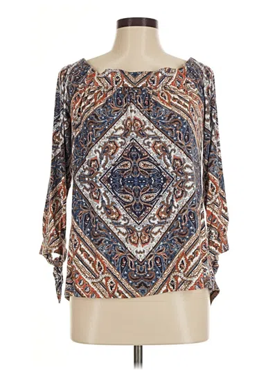 Pre-owned Daniel Rainn 3/4 Sleeve Blouse In Blue