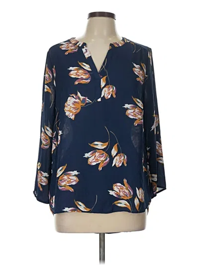 Pre-owned Daniel Rainn 3/4 Sleeve Blouse In Blue
