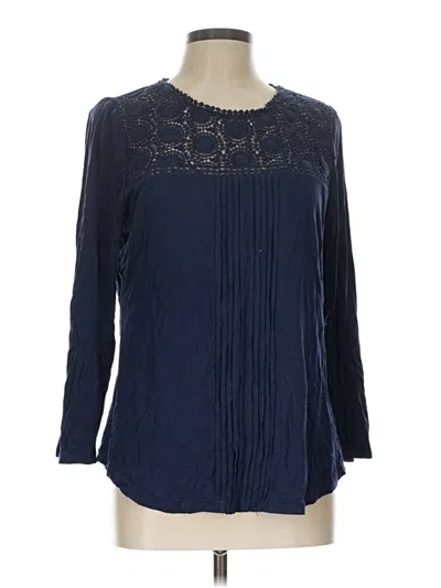 Pre-owned Daniel Rainn 3/4 Sleeve Blouse In Blue