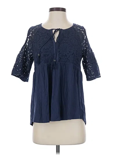 Pre-owned Daniel Rainn 3/4 Sleeve Blouse In Blue