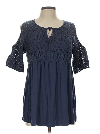 Pre-owned Daniel Rainn 3/4 Sleeve Blouse In Blue