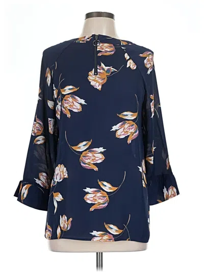 Pre-owned Daniel Rainn 3/4 Sleeve Blouse In Blue
