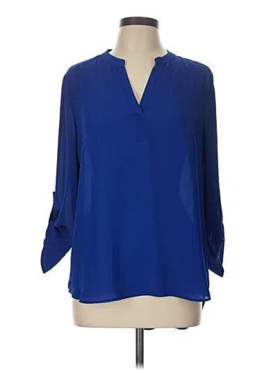 Pre-owned Daniel Rainn 3/4 Sleeve Blouse In Blue