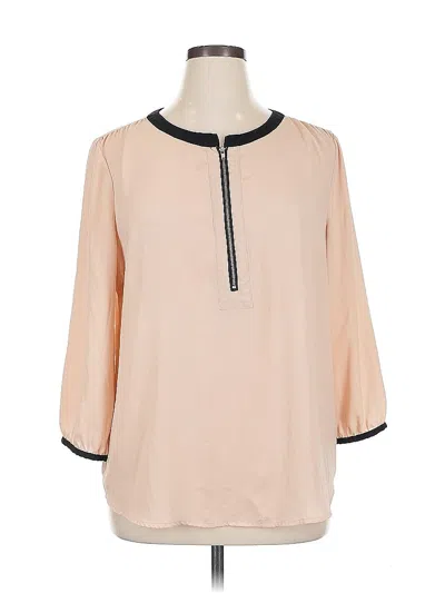 Pre-owned Daniel Rainn 3/4 Sleeve Blouse In Brown