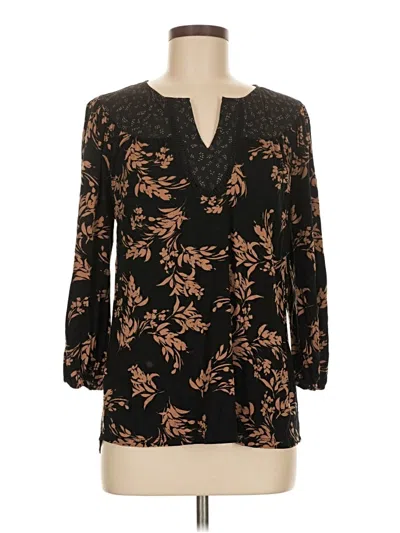 Pre-owned Daniel Rainn 3/4 Sleeve Blouse In Brown