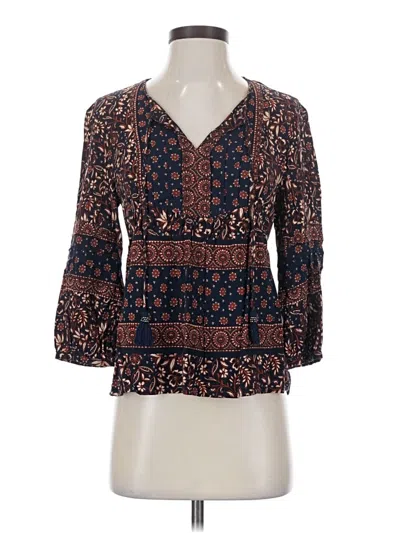 Pre-owned Daniel Rainn 3/4 Sleeve Blouse In Brown