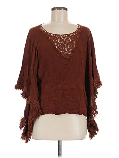 Pre-owned Daniel Rainn 3/4 Sleeve Blouse In Brown
