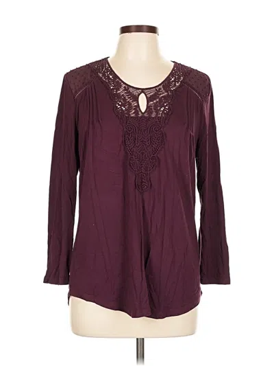 Pre-owned Daniel Rainn 3/4 Sleeve Blouse In Burgundy