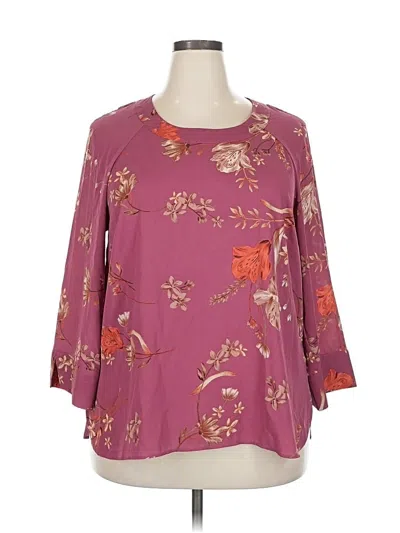 Pre-owned Daniel Rainn 3/4 Sleeve Blouse In Burgundy