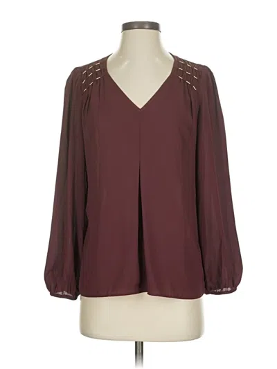 Pre-owned Daniel Rainn 3/4 Sleeve Blouse In Burgundy