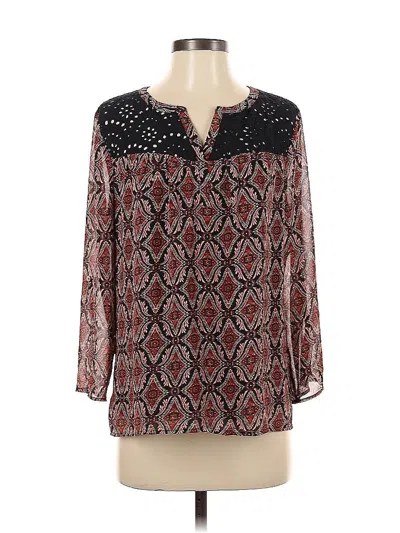 Pre-owned Daniel Rainn 3/4 Sleeve Blouse In Burgundy