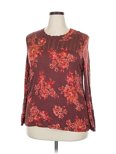 Pre-owned Daniel Rainn 3/4 Sleeve Blouse In Burgundy