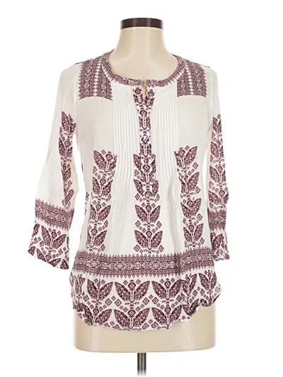 Pre-owned Daniel Rainn 3/4 Sleeve Blouse In Burgundy