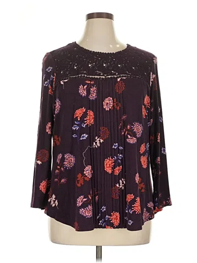 Pre-owned Daniel Rainn 3/4 Sleeve Blouse In Burgundy