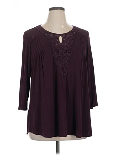 Pre-owned Daniel Rainn 3/4 Sleeve Blouse In Burgundy