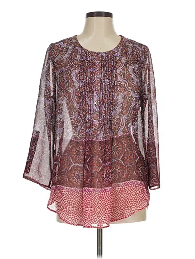 Pre-owned Daniel Rainn 3/4 Sleeve Blouse In Burgundy