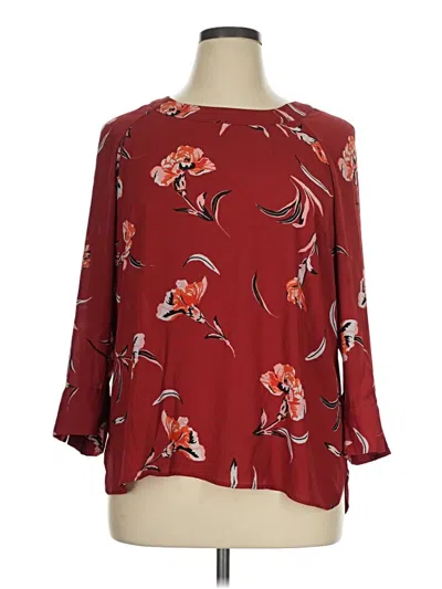 Pre-owned Daniel Rainn 3/4 Sleeve Blouse In Burgundy