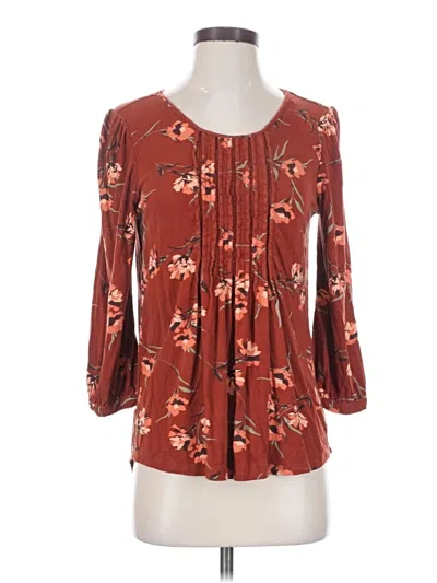 Pre-owned Daniel Rainn 3/4 Sleeve Blouse In Burgundy