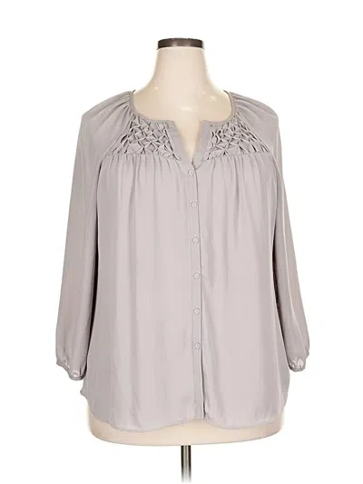 Pre-owned Daniel Rainn 3/4 Sleeve Blouse In Gray