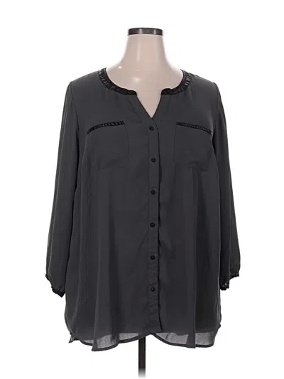 Pre-owned Daniel Rainn 3/4 Sleeve Blouse In Gray