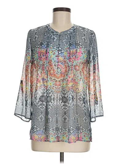 Pre-owned Daniel Rainn 3/4 Sleeve Blouse In Gray