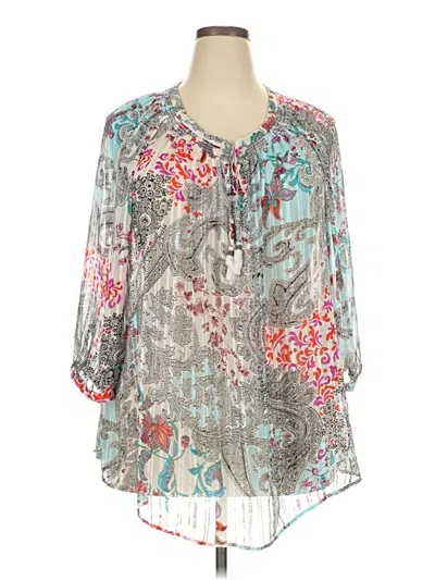 Pre-owned Daniel Rainn 3/4 Sleeve Blouse In Gray