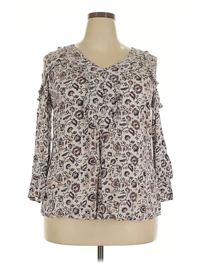 Pre-owned Daniel Rainn 3/4 Sleeve Blouse In Gray