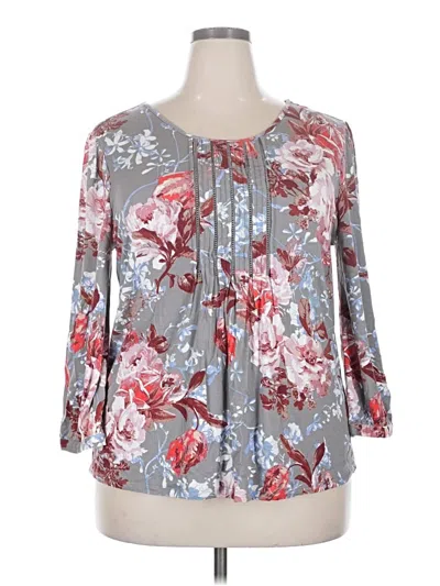 Pre-owned Daniel Rainn 3/4 Sleeve Blouse In Gray