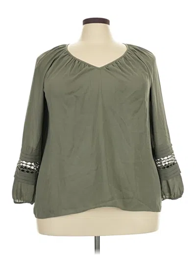 Pre-owned Daniel Rainn 3/4 Sleeve Blouse In Green