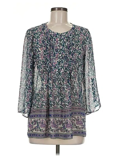 Pre-owned Daniel Rainn 3/4 Sleeve Blouse In Green