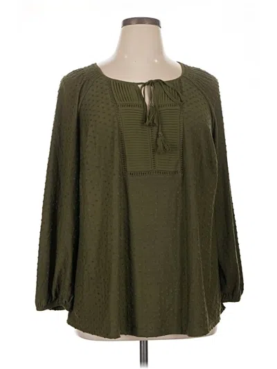 Pre-owned Daniel Rainn 3/4 Sleeve Blouse In Green