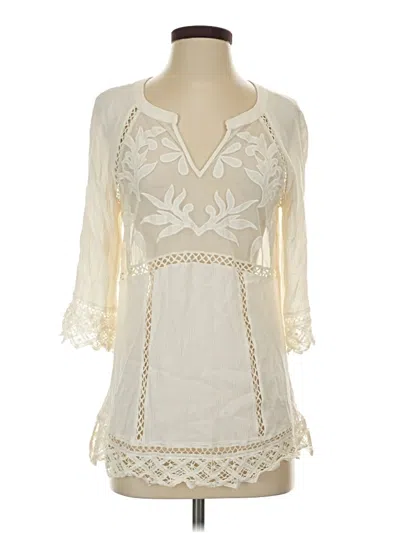 Pre-owned Daniel Rainn 3/4 Sleeve Blouse In Ivory