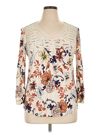 Pre-owned Daniel Rainn 3/4 Sleeve Blouse In Ivory
