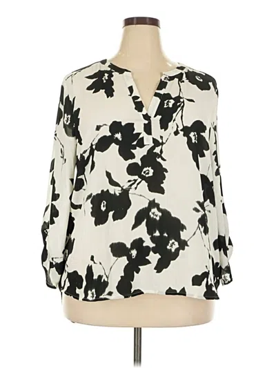 Pre-owned Daniel Rainn 3/4 Sleeve Blouse In Ivory