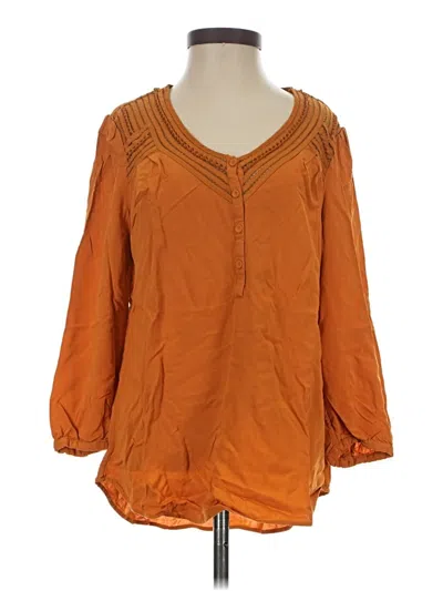 Pre-owned Daniel Rainn 3/4 Sleeve Blouse In Orange