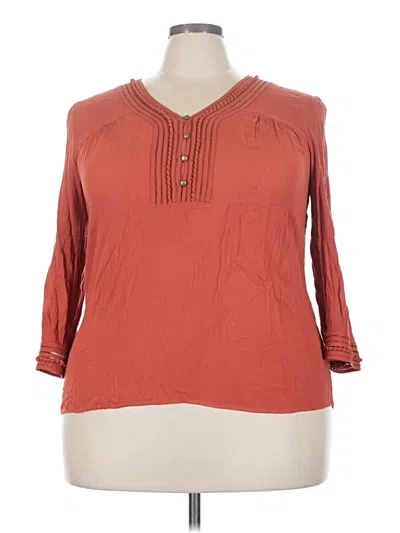 Pre-owned Daniel Rainn 3/4 Sleeve Blouse In Orange